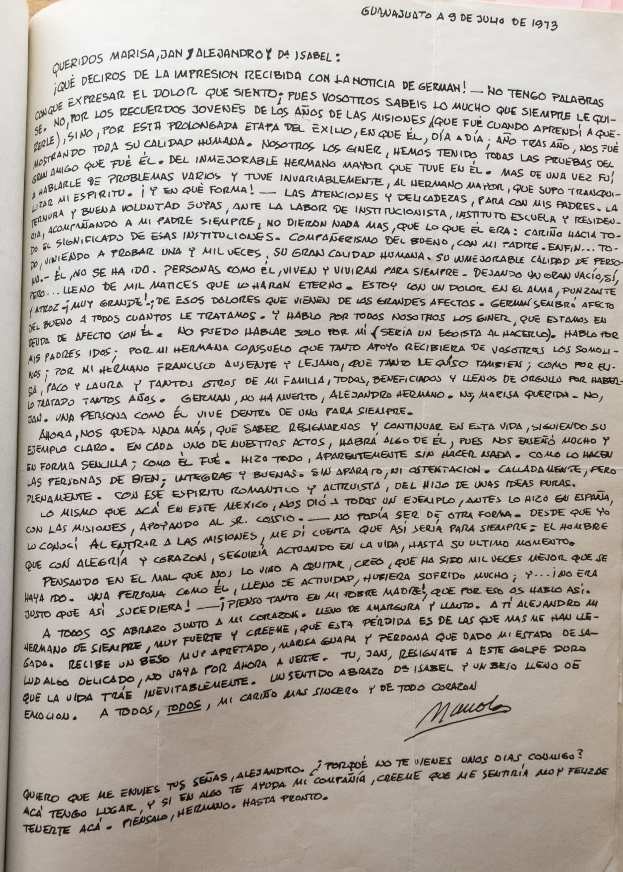 Carta Manuel Giner 