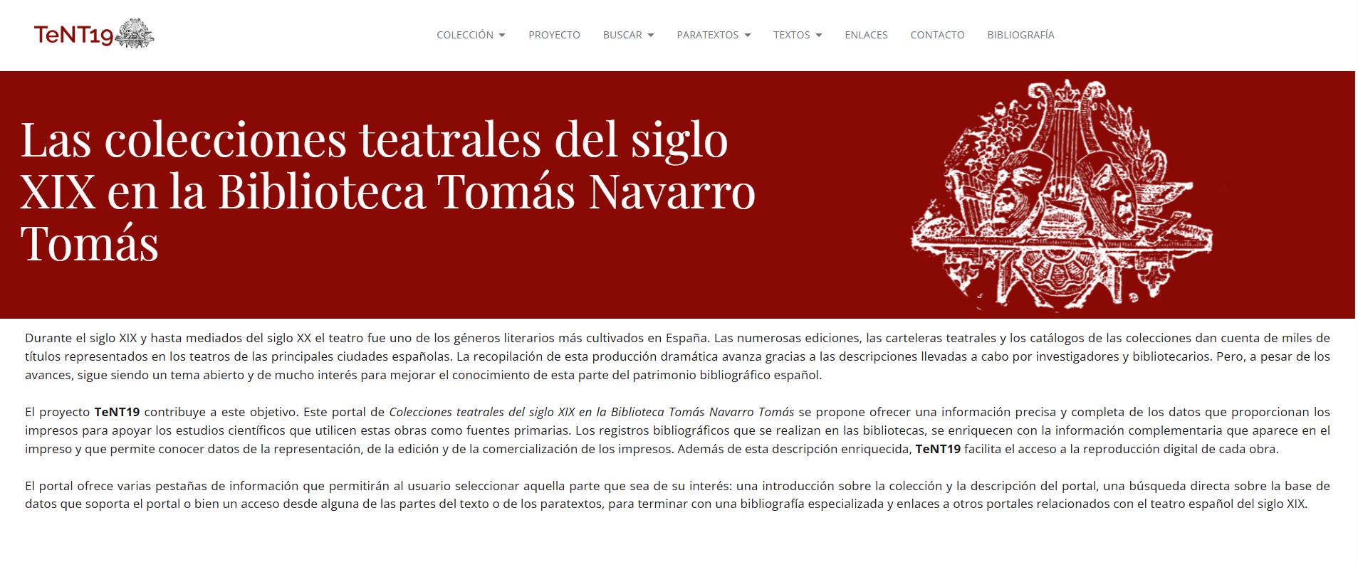 Página de inicio de la web